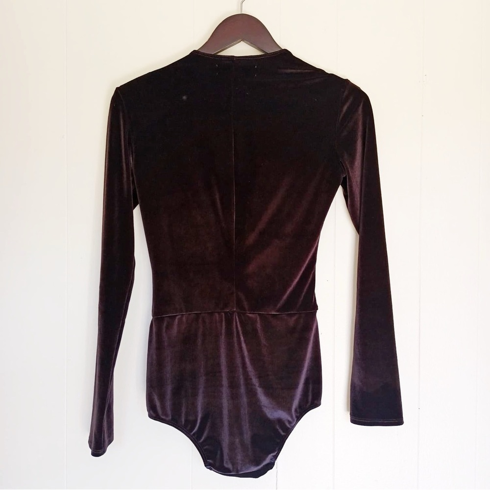 REFORMATION Avalon Velvet Bodysuit Purple Size Small - Picture 7 of 9